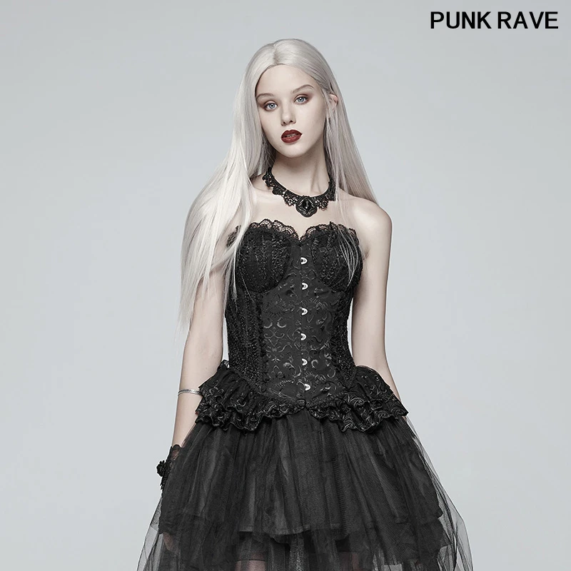 Женский жаккардовый узор облегающий плиссированный корсет в стиле &quotЛолита&quot