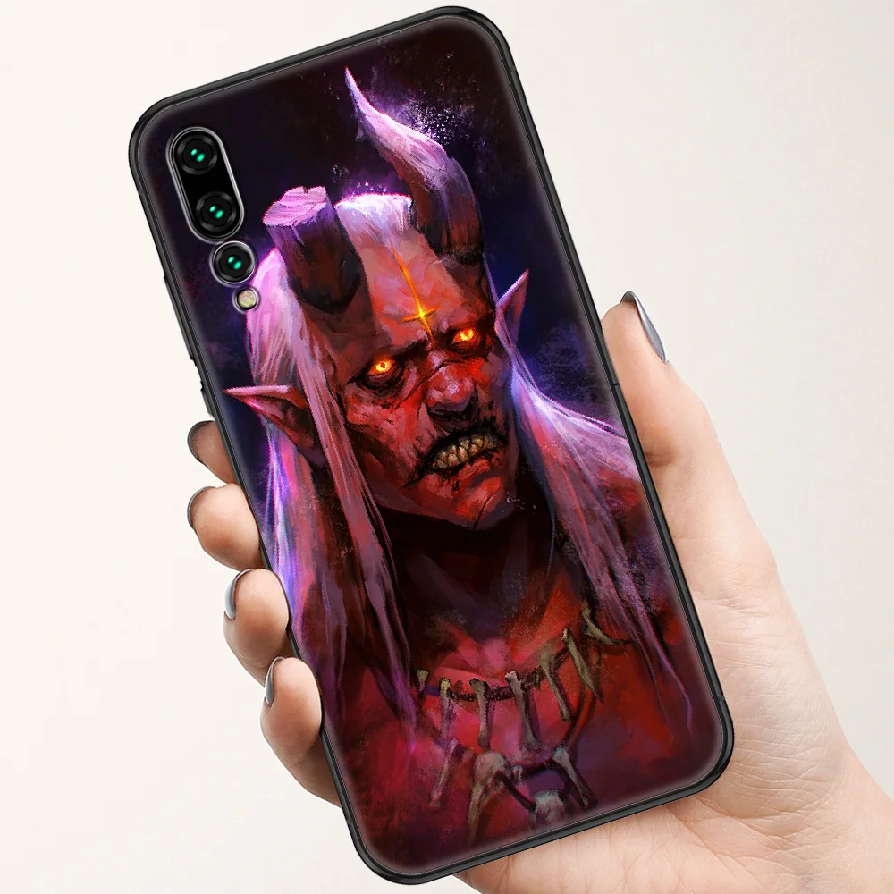 Чехол для телефона с японской маской Oni samurai Huawei P Mate P10 P20 P30 P40 10 20 Smart Z Pro Lite черный