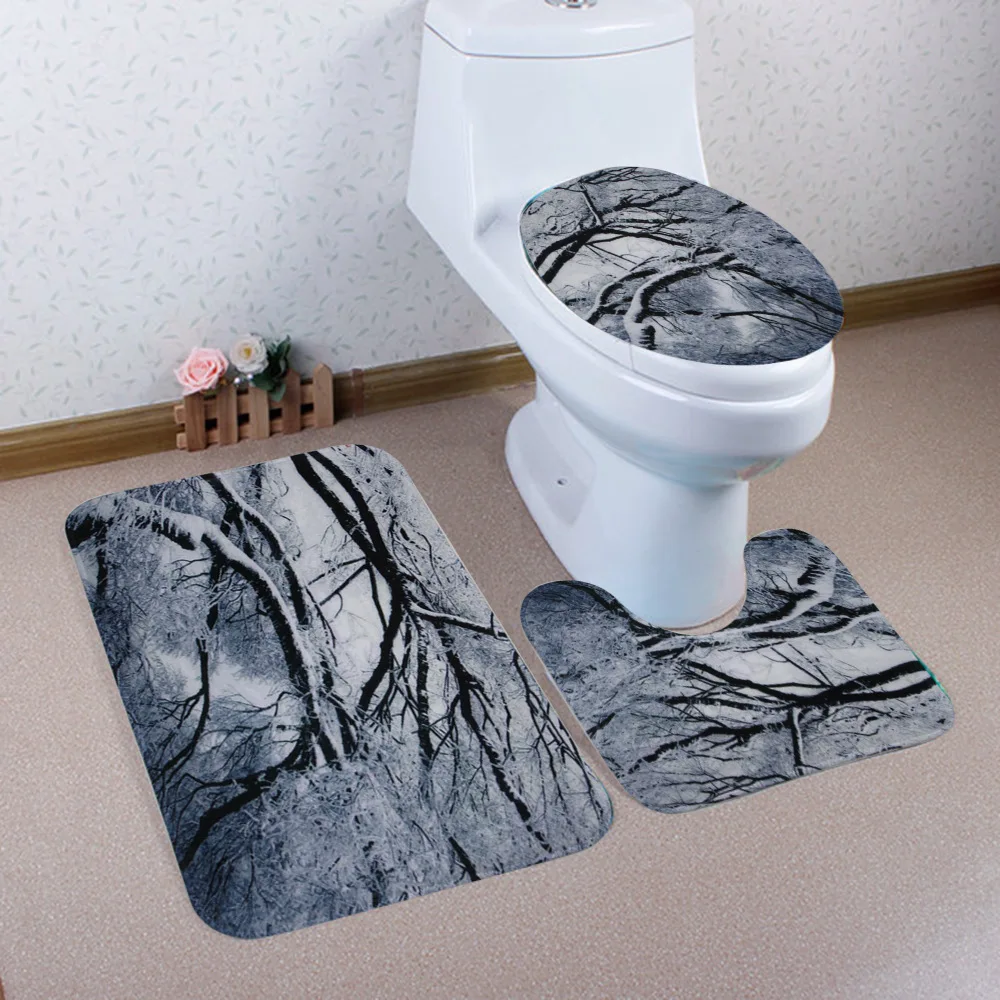 Christmas bath mat 4 Рождественский коврик для ванной wc, сиденье для унитаза, крышка для унитаза, Тапа, украшение для унитаза - Цвет: Christmas bath mat 4