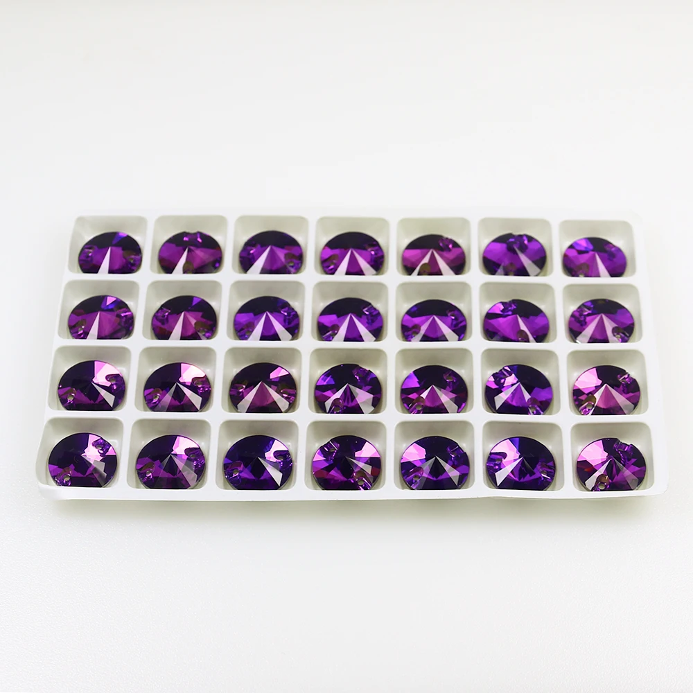 Junjiao 14 мм AB стакан Rivoli Камни высшего качества круглые с плоской спинкой подвески