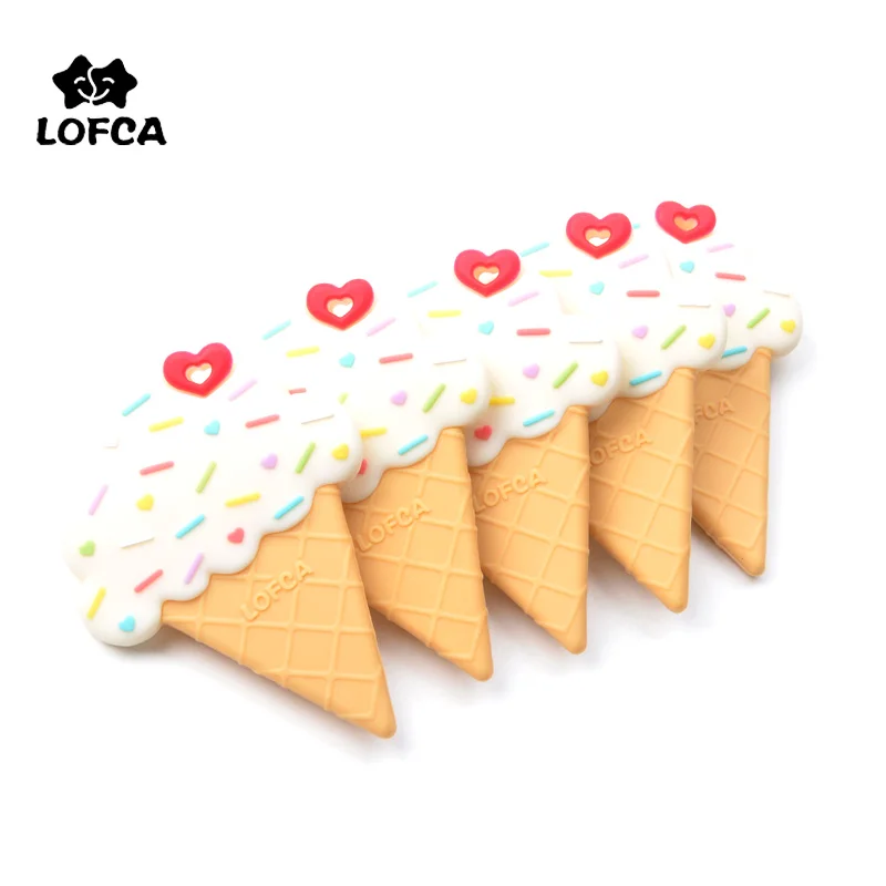 LOFCA-collar de dentici&oacute;n de silicona de grado alimenticio, mordedor de silicona sin BPA, juguete colgante para dentici&oacute;n de beb&eacute;, joyer&iacute;a para masticar-0