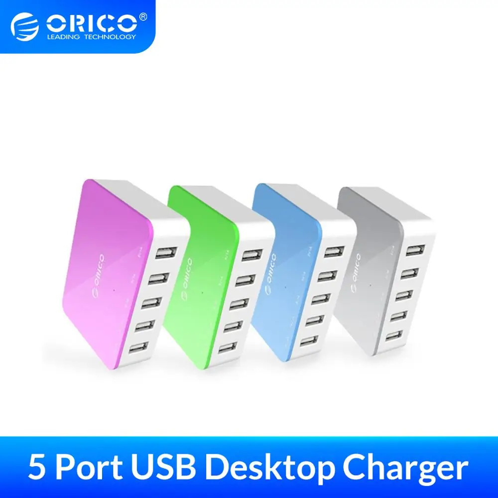 Зарядное устройство ORICO с 5 USB портами цветное умное настольное зарядное