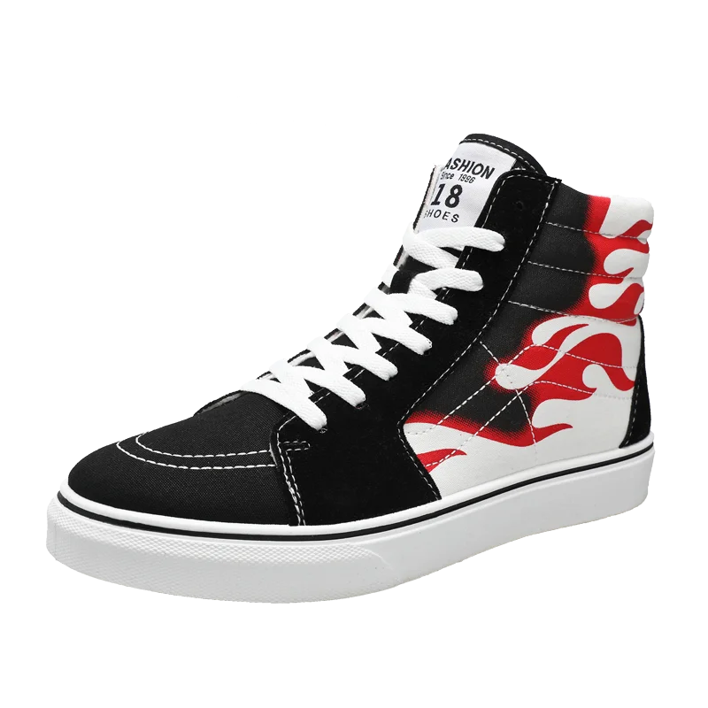 

Black Casual Shoes Walking Platform Sneakers Men Shoes Outdoor Lace-up Canvas Footwear Non-slip Couple Shoes Sapato Masculino