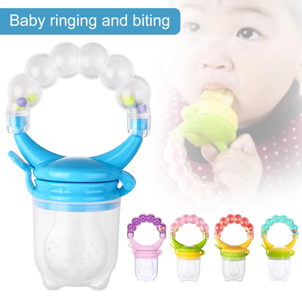 

3 Size Baby Food Feeder Fruit Pacifier Silicone Nipple BPA Free Teether with Dust Cover Teething Toy with Shaker Soother Pacifer