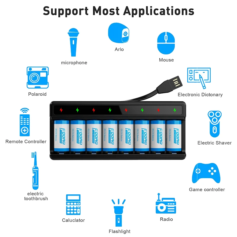 Аккумуляторы CR123A Для Арло перезаряжаемые аккумуляторы для беспроводных камер 3 7