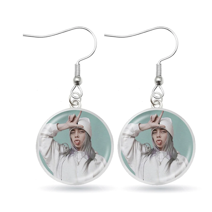 Серьги в стиле хип-хоп Billie Eilish популярные серьги Харадзюку для молодых певиц