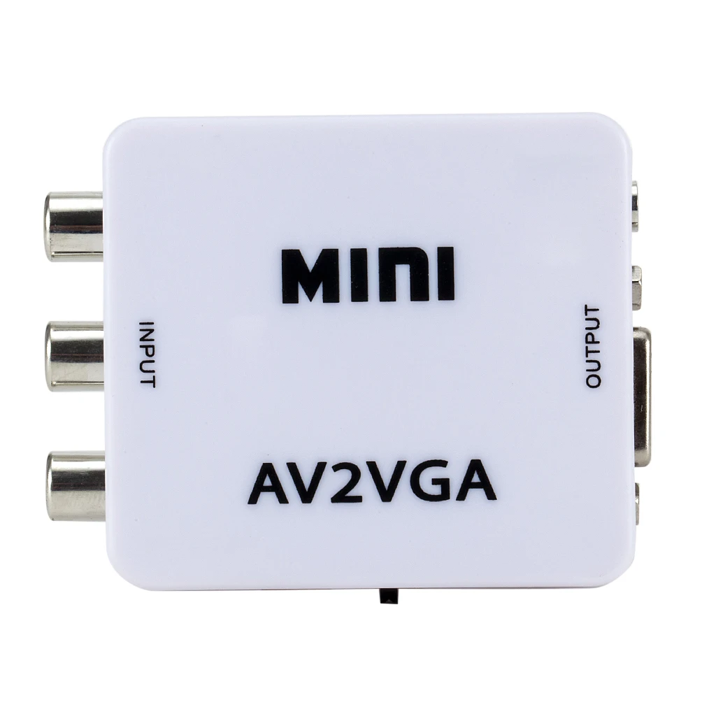 Конвертер RCA AV в VGA Mini AV2VGA конвертер с аудио 3 5 мм для HD ТВ-приставки DVD-монитора |