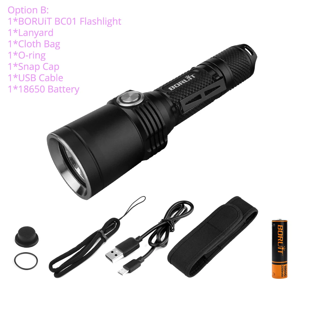 BORUiT BC09 мощный XP-L2 светодиодный тактический фонарь красный зеленый УФ синий светодиодный фонарь перезаряжаемый 11-Mode 1200lm фонарь 18650 лампа - Испускаемый цвет: Option B