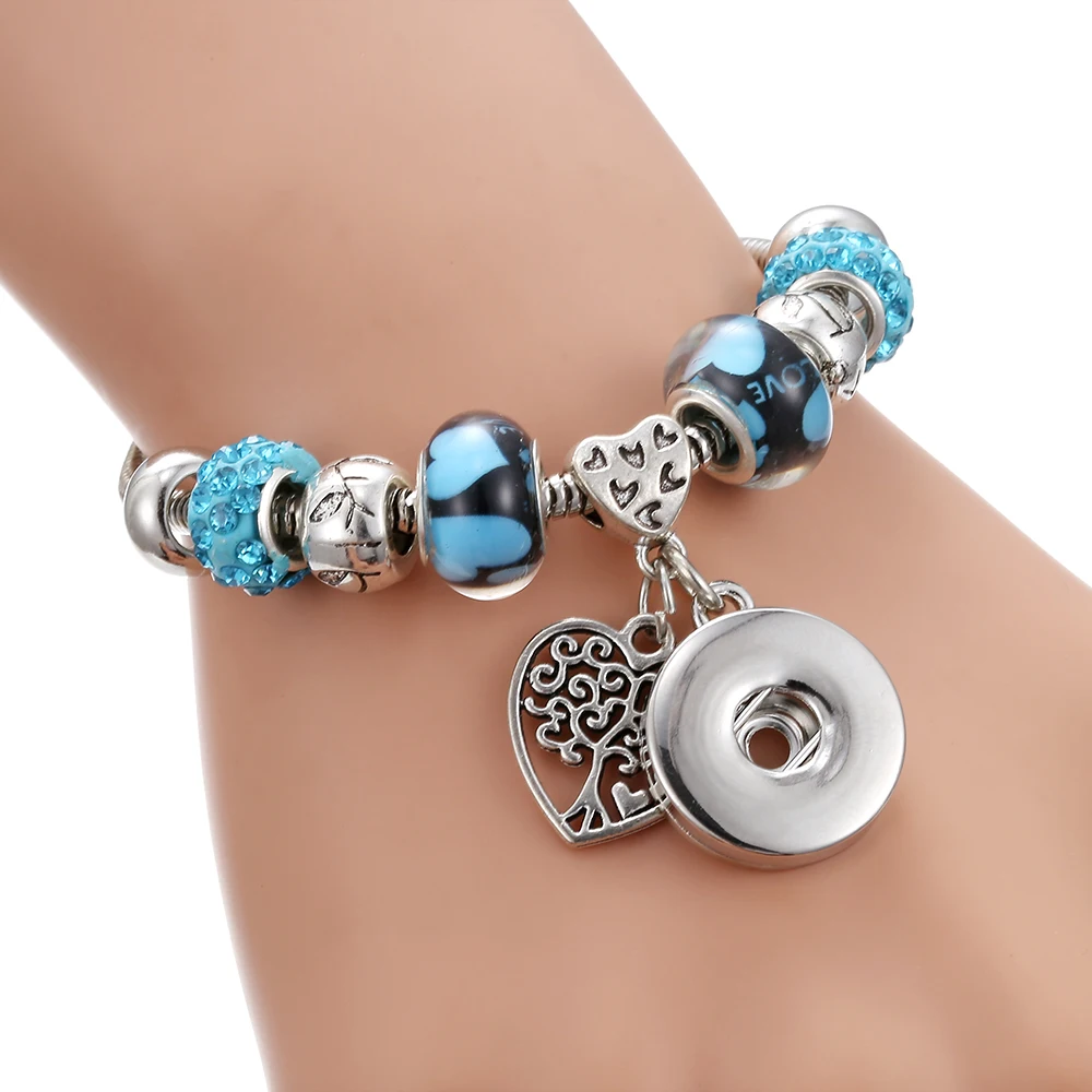 Новый браслет с кнопкой застежкой ювелирные изделия винтажный подвесками в виде