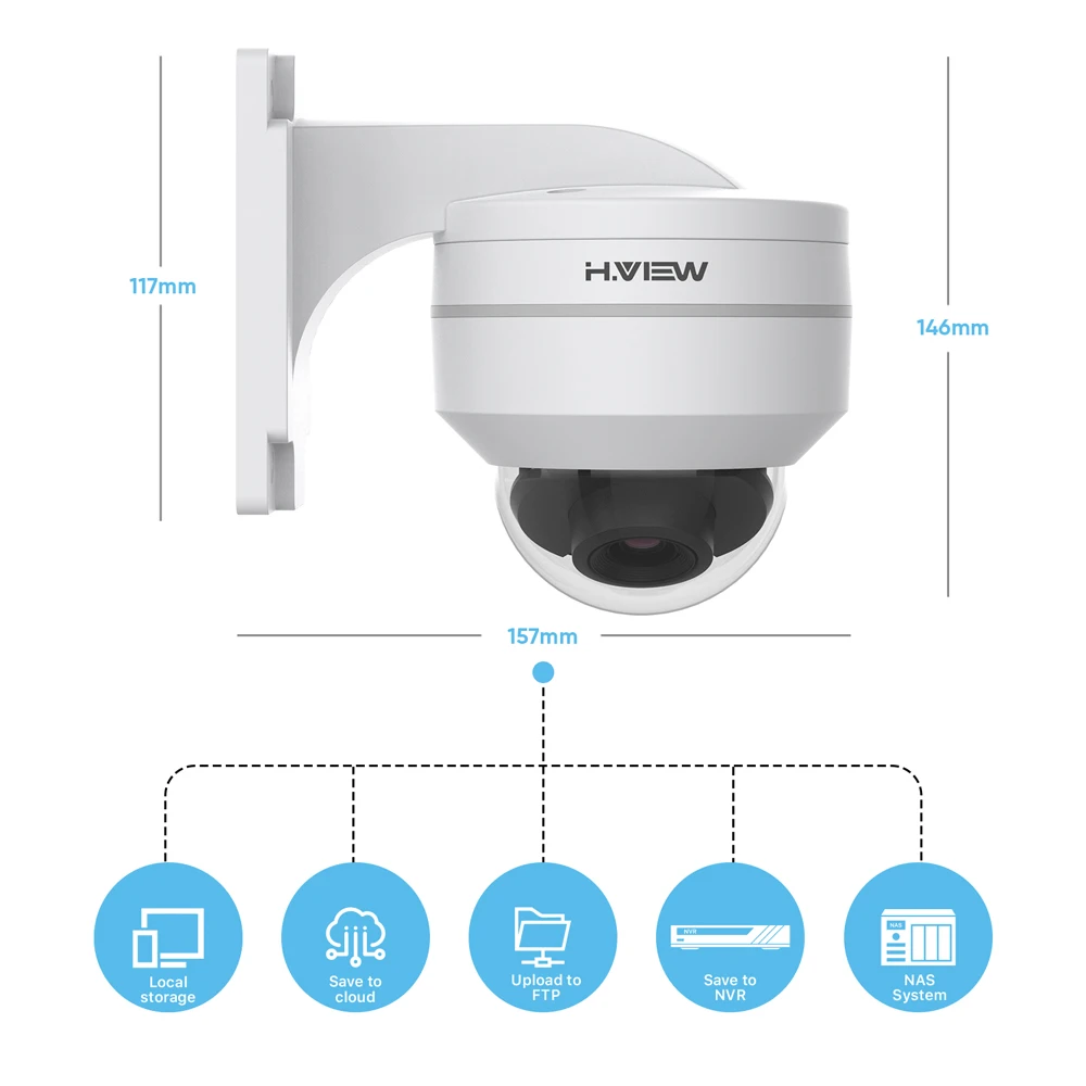 H.View 5Mp Poe Ip Камера PTZ Cctv камеры видеонаблюдения H.265 открытый Водонепроницаемый 5X
