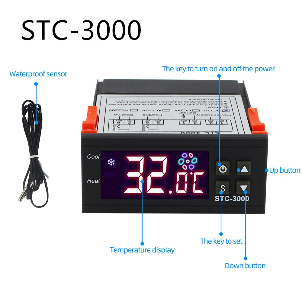 Цифровой термостат контроллер температуры термометр гигрометр 12 В 24 220 Скидка