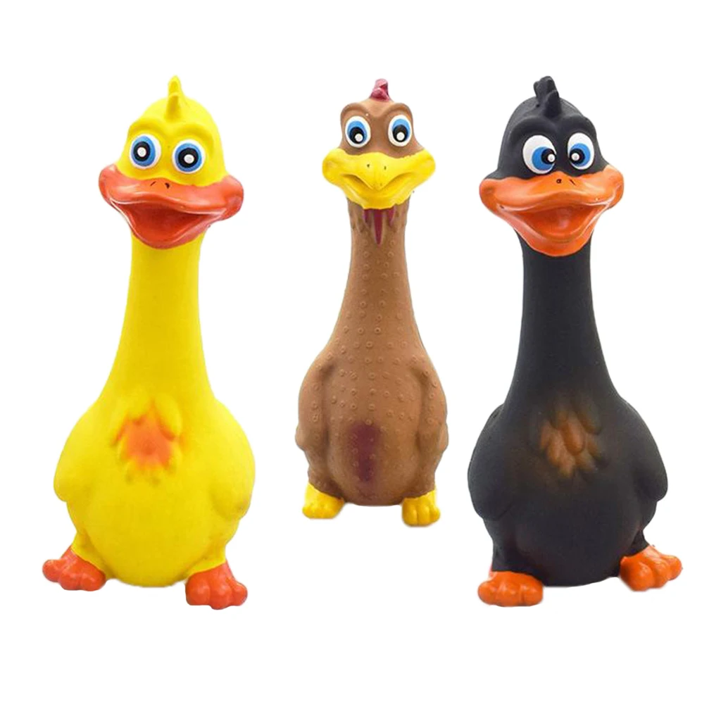 Rubber Chicken Squeeze Prank Novelty Toy Screaming Squeaking Duck Squeaky Dog Treat Bite Gift Pet Chew | Дом и сад