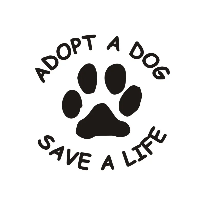 12.7CM*12.6CM adopt a dog save a life Car Body Stickers and Decals Car Styling Decoration Door Window Vinyl Stickers