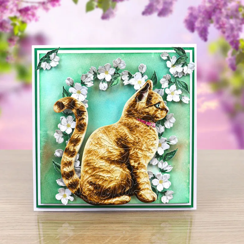 Цветок феи квадратная круг животное Стрекоза резки трафарет для карты альбома