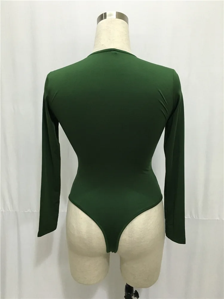 Black White Long Sleeve Bodysuit Tops Women Winter Female Body Suit Overalls Women Leotards combinaison short femme DW611