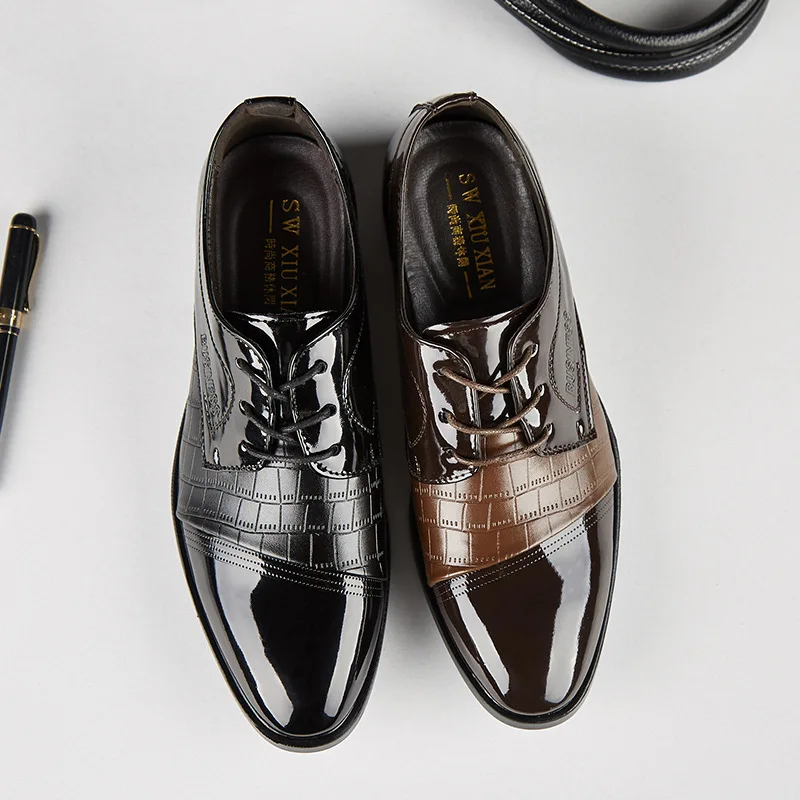 

Fashion Business Dress Men Shoes New Classic Leather Men's Suits Shoes Fashion Slip on Dress Shoes Men Oxfords 2020 New