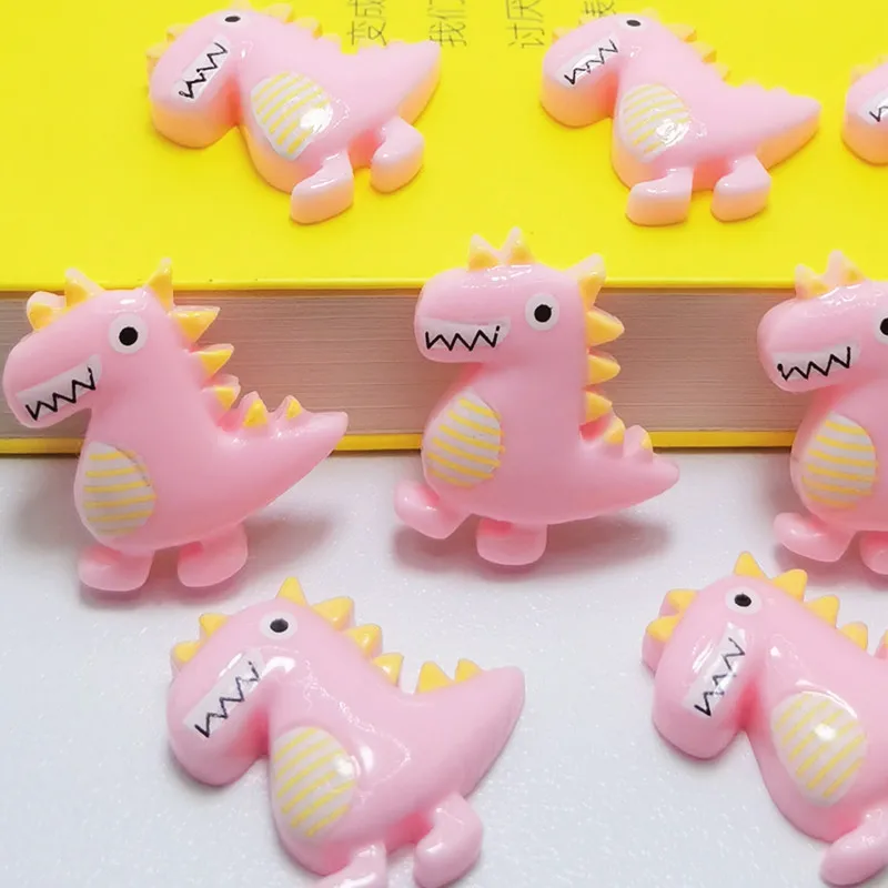 

20 шт./упак. смолы Kawaii розовый цвет Meng pet динозавры Flatback Камень кабошон альбом DIY Декор дома Статуэтка ремесла