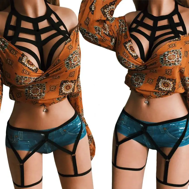 Женский эротический комплект нижнего белья с бретельками и на бретельках