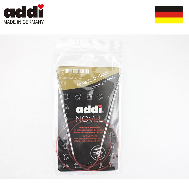 Квадратные круговые спицы Addi 717 7 80 см с яркими и гладкими металлическими
