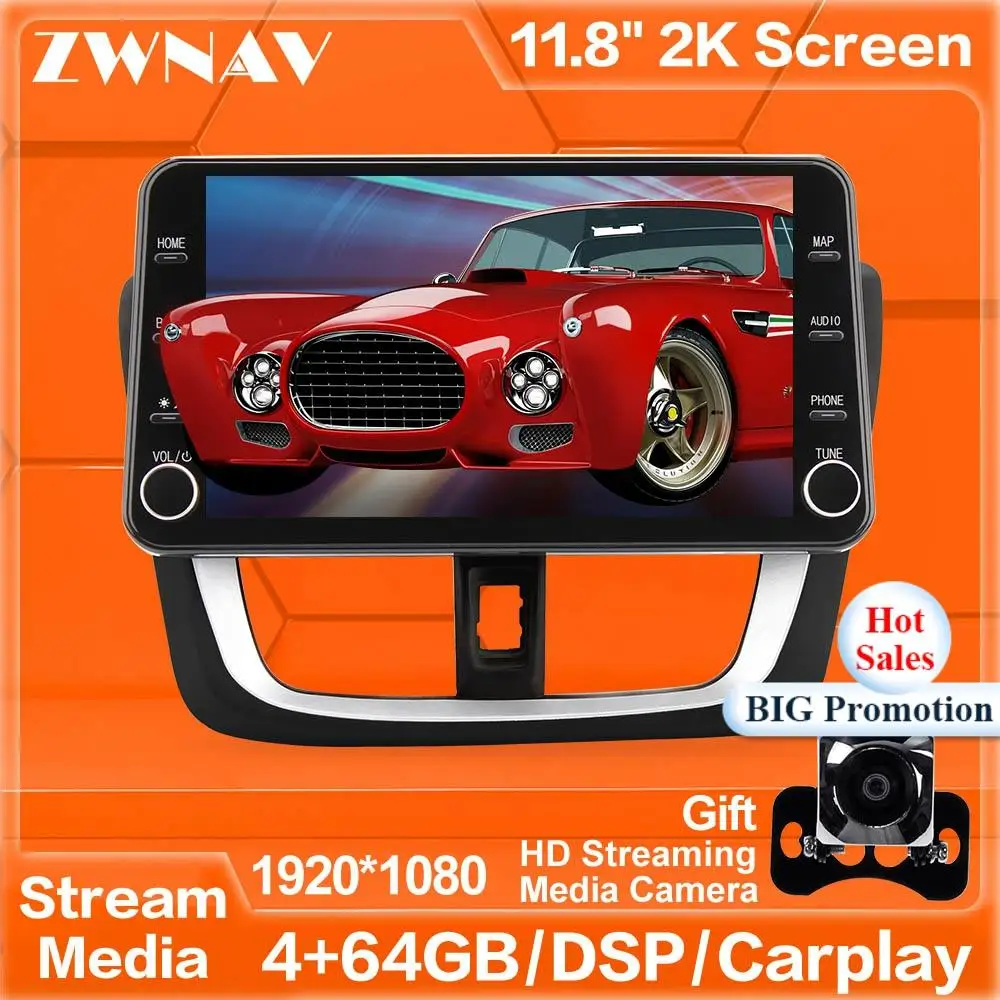 

MAX-PAD HD screen Android 9.0 Car Multimedia Player streaming media unit For Honda Vios 2014-2016 car radio stereo HIFI free cam