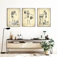 abstract human anatomy moving skeleton wall art canvas painting nordic posters and prints wall pictures for living home decor