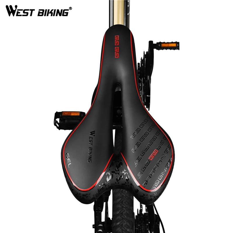 WEST BIKING из искусственной кожи велосипедное седло рельсовый зажим противоударный нескользящий сиденье велосипеда велосипед аксессуары Горный Дорожный Велосипедное Сиденье - изображение