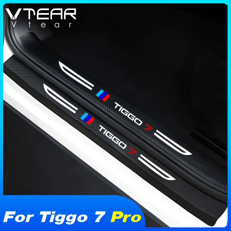 

Vtear Door Sill Stickers Decoration Rear Bumper Cover Trim Accessories Car Interior Anti-Kick Parts For Chery Tiggo 7 Pro 2022