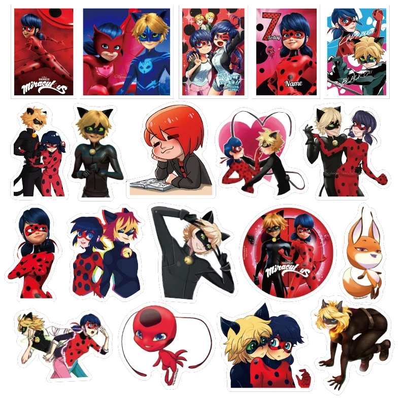 

10/30/50Pcs Cartoon Anime Miraculous girl Graffiti Stickers Suitcase Skateboard Waterproof Sticker Toy Christmas Halloween Gift