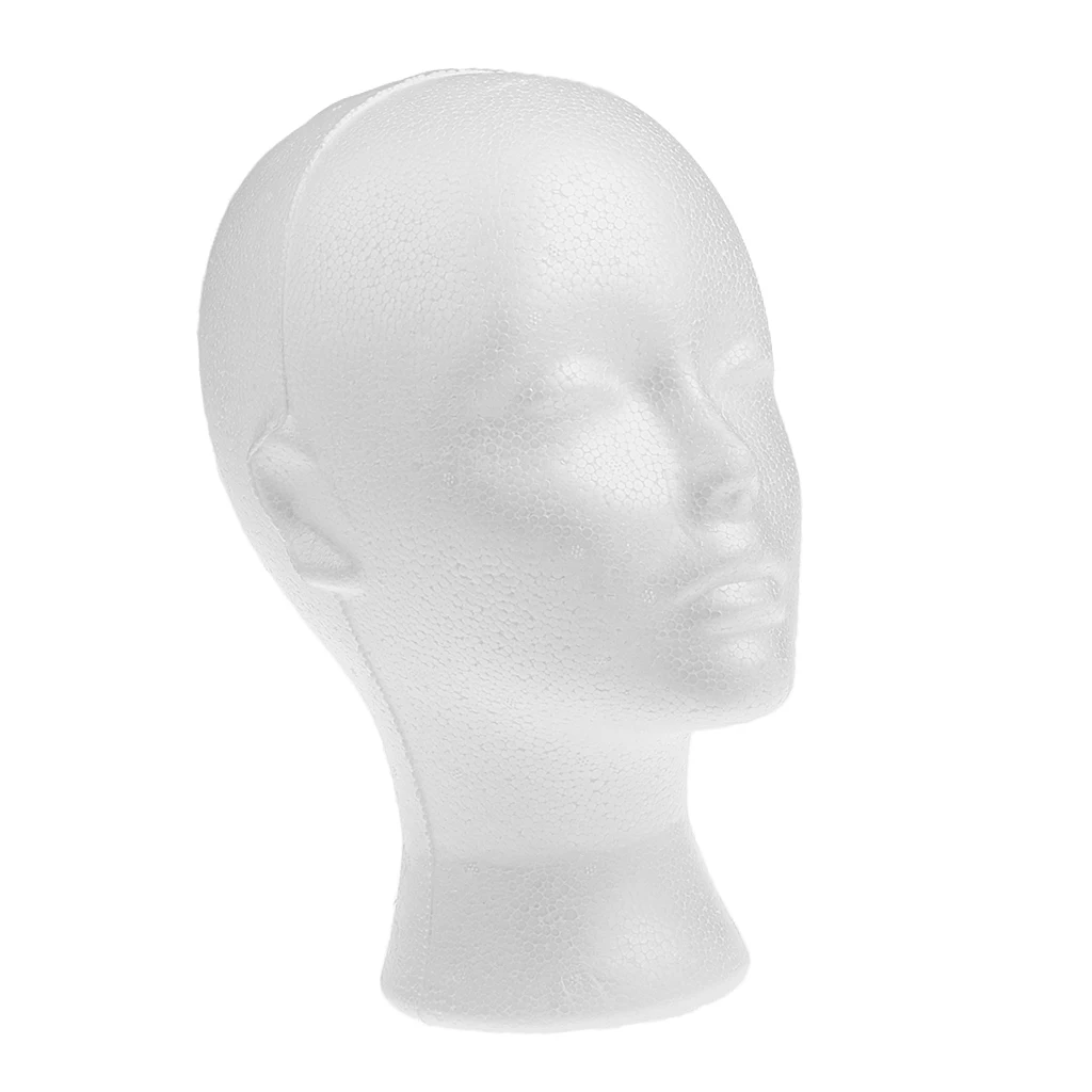 Mannequin Head Female Foam Exhibitor for Cap Headphones Hair Wigs Woman Wig Display Styrofoam Model |