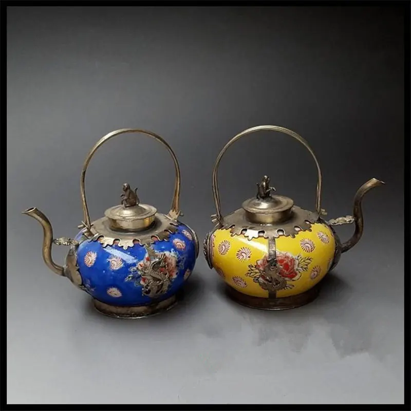 Антикварные медные фарфоровые фляжки украшения чайник для дома | Дом и сад