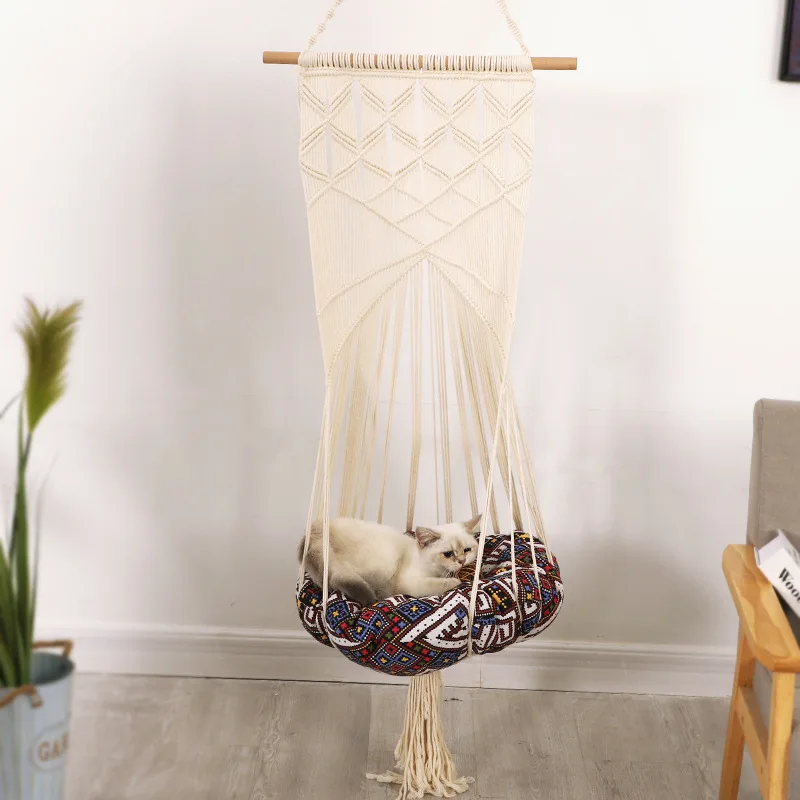 Boho Стиль милое животное подвесные кровати сиденье ручной работы крепление кошка