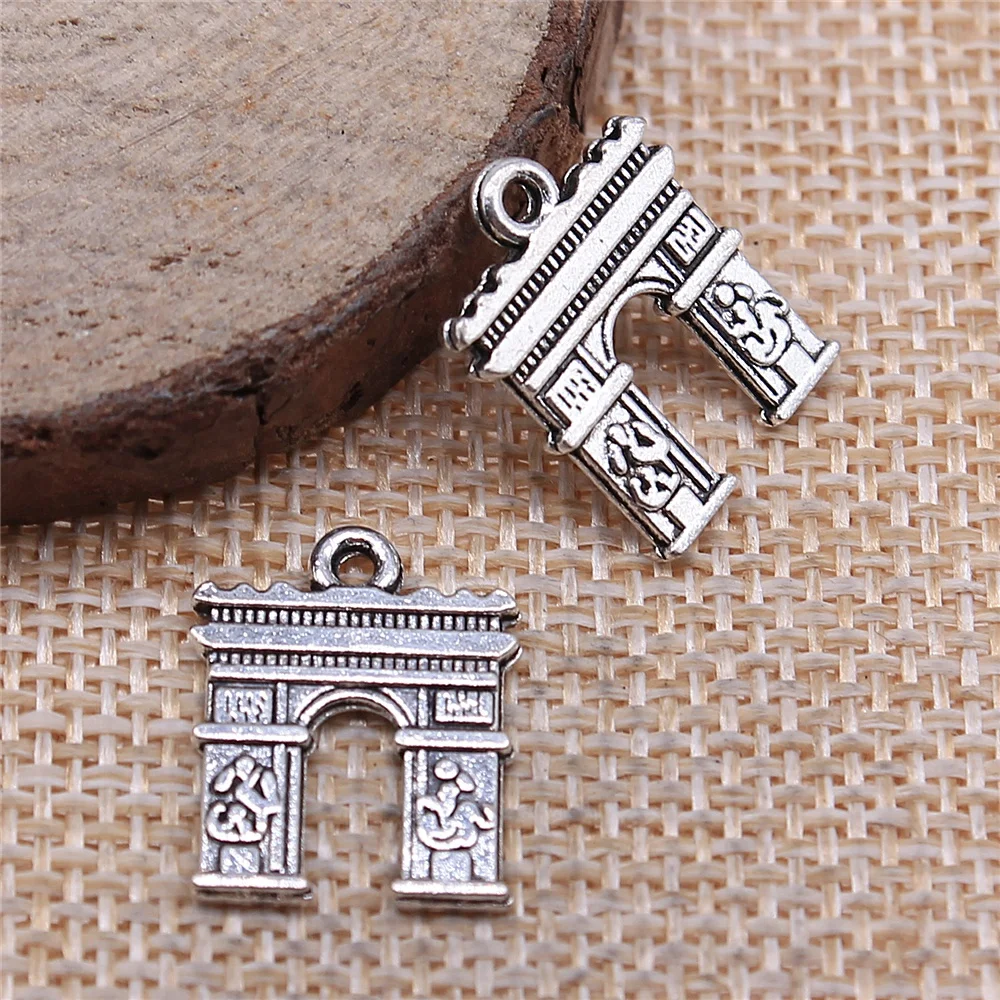 

Charms for Jewelry Making Findings Handmade DIY Craft 20pcs Antique Silver Color 18x14mm Arc De Triomphe Charms Pendant