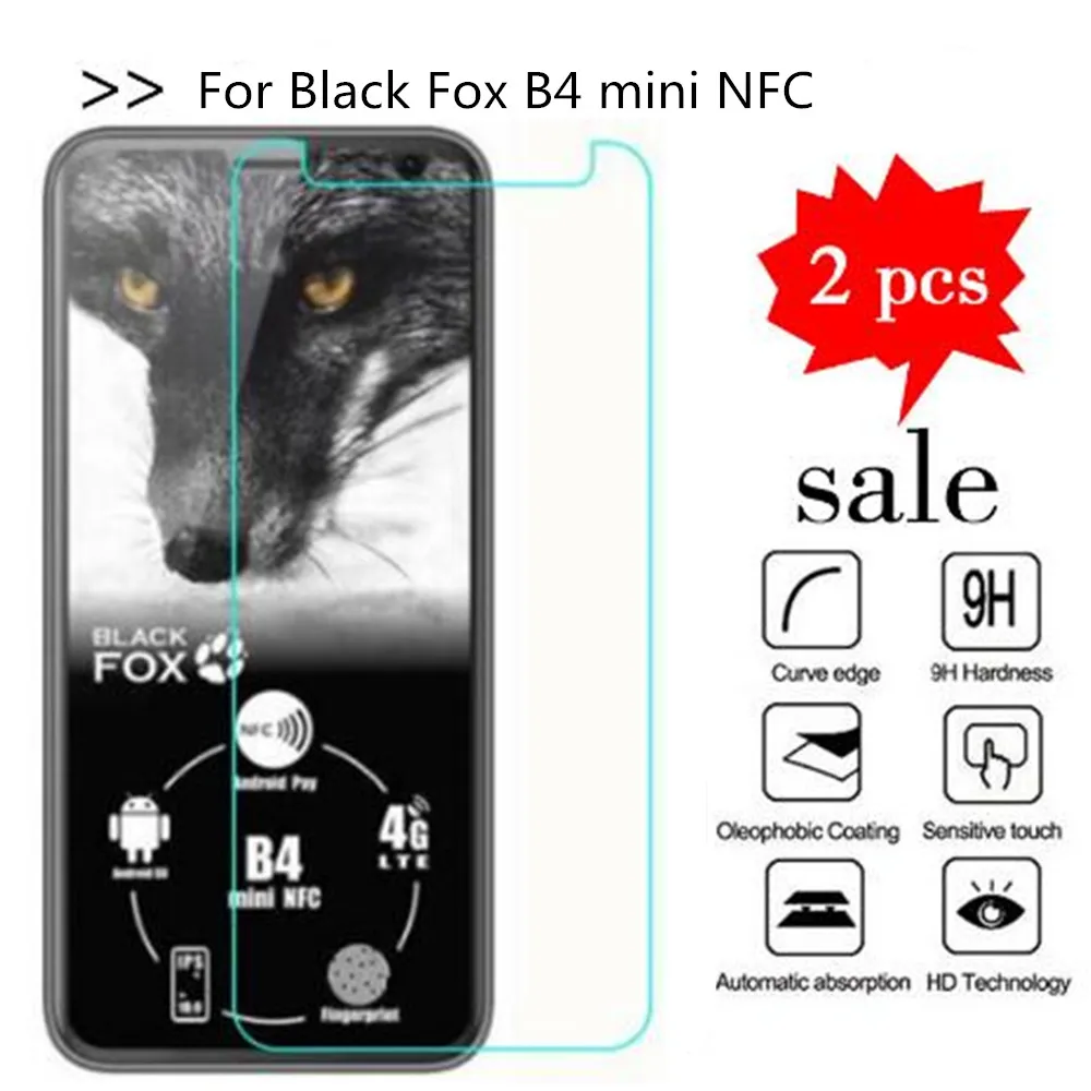 2 шт. Защитное стекло для экрана Black Fox B4 mini NFC закаленное защитная пленка|Защитные