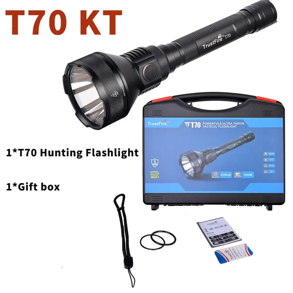TrustFire T70 тактический фонарь Cree XHP35 2300LM 1000 м дистанционный перезаряжаемый светодиодный фонарь для винтовки и охоты PK M3X - Испускаемый цвет: T70 KT