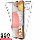 Чехол для Samsung Galaxy A12 SM-A125F 5G 360, прозрачные двойные Чехлы для Samsung M12, передний ТПУ + задний ПК, противоударный силиконовый чехол с полным покрытием