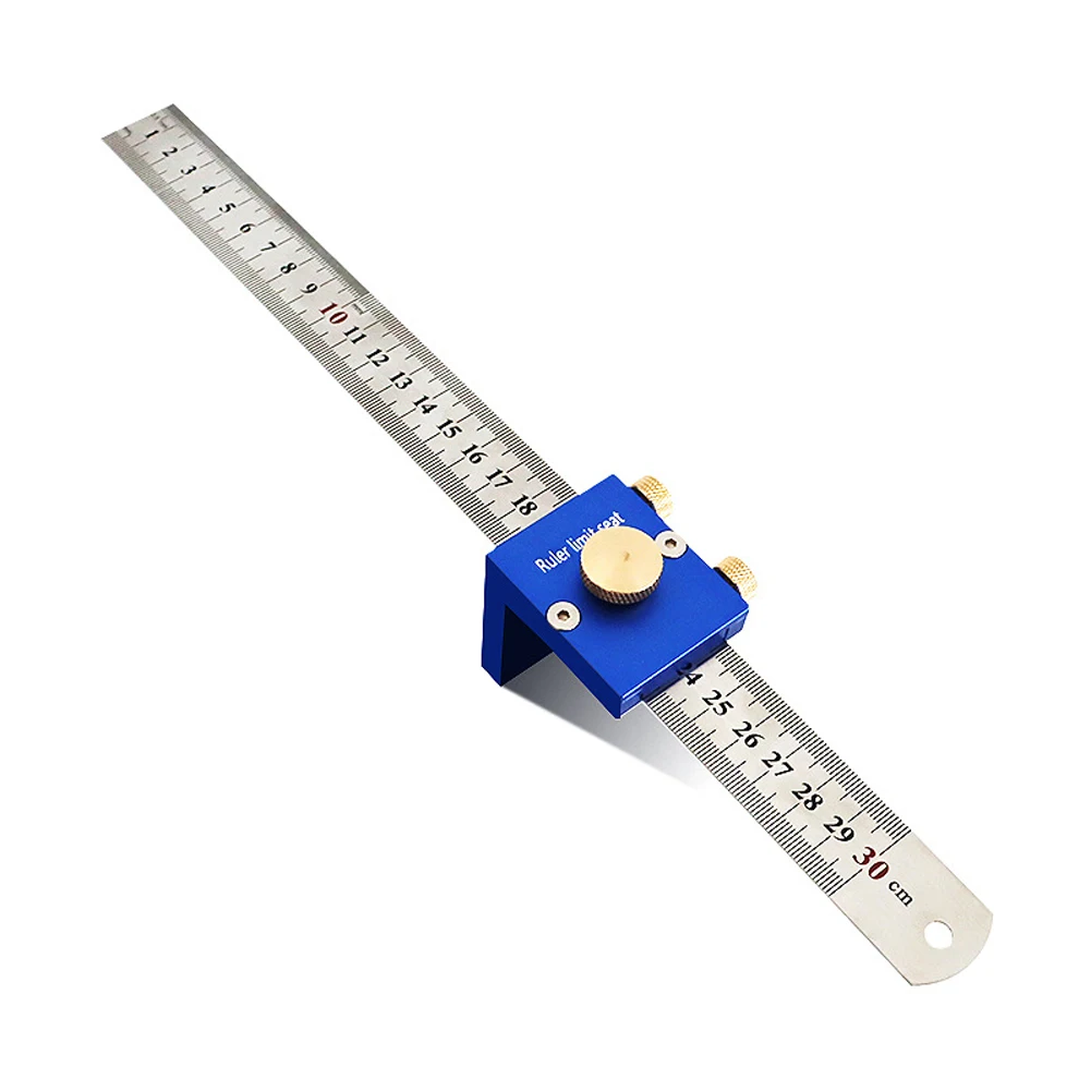 

300mm/12 Inch Metric Imperial Double Scale Line Drawing Ruler Stainless Steel Woodworking Line Drawing Tool Aluminum Alloy
