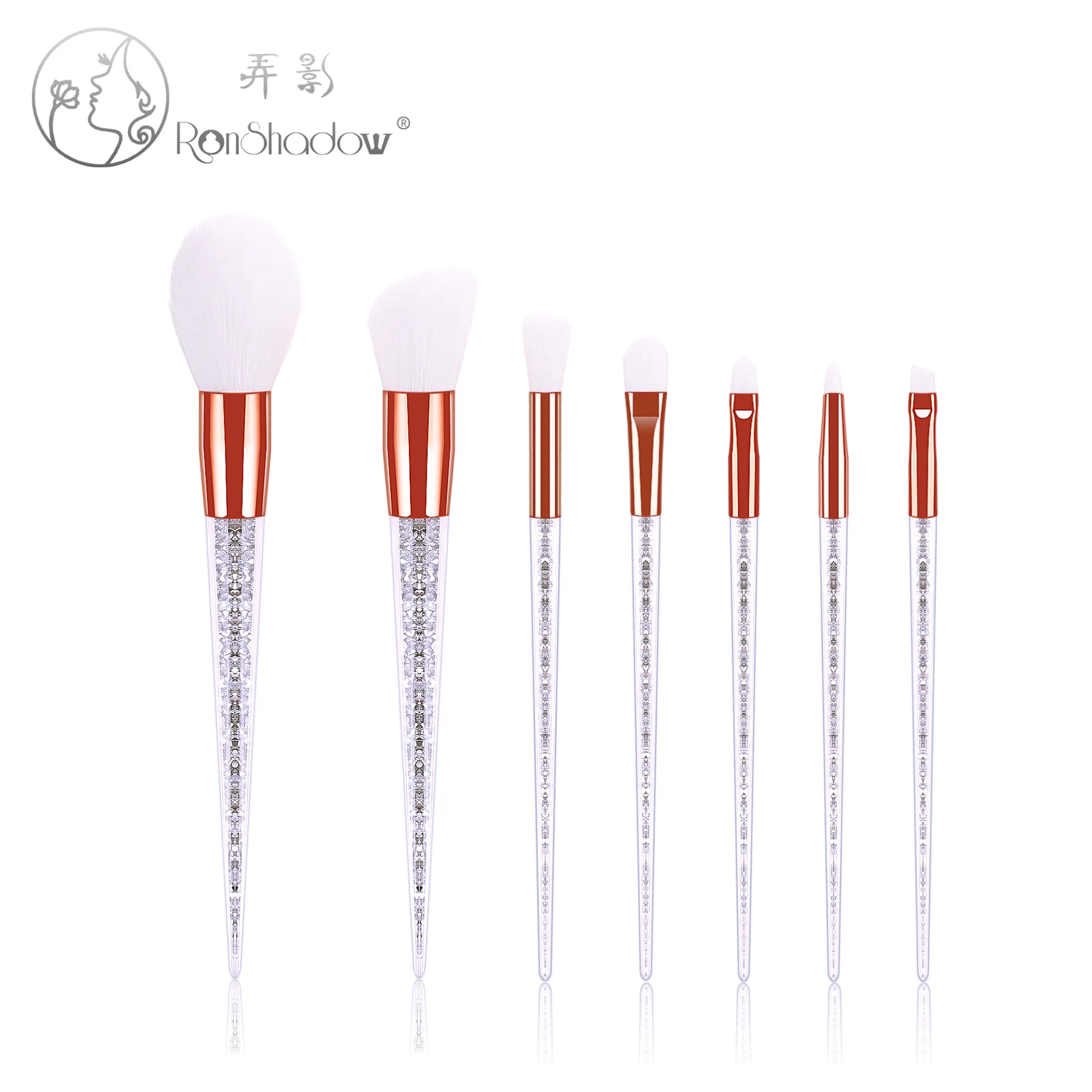 

Explosion model 7 branch sand crystal handle transparent loaded particle makeup set beauty tools makeup brush