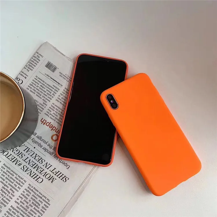 Ретро Оранжевый Простой корейский чехол для телефона iPhone 11 Pro Max 6 6S 7 8 Puls X XS XR Чехлы