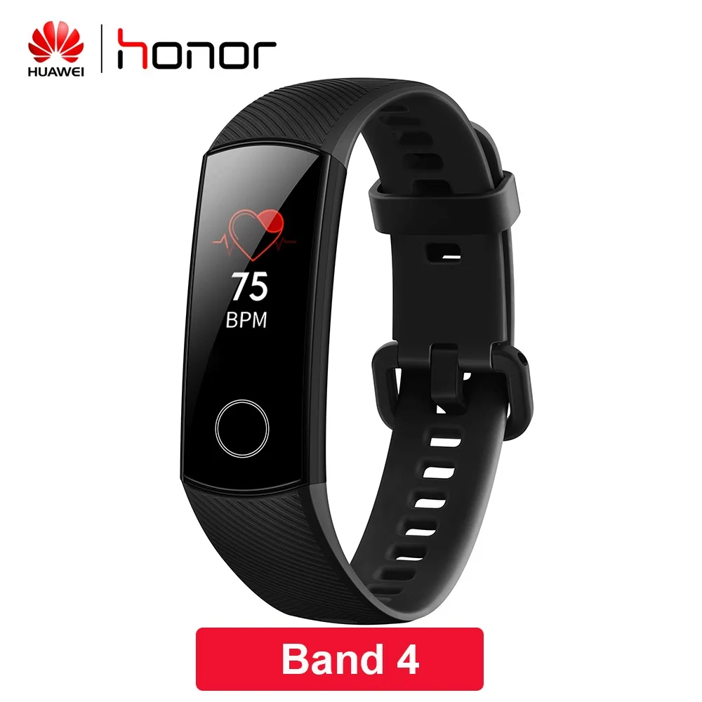 black band4 Huawei Honor Band 4 Band 5 умный Браслет Globle Версия 50m водонепроницаемый фитнес-трекер монитор сердечного ритма во время сна Smart Wirstband - Цвет: black band4