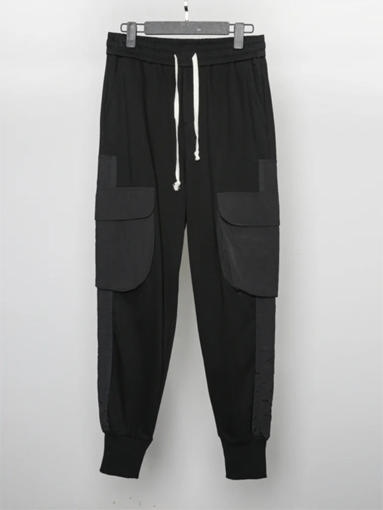 

Men's Sweatpants Casual Pants Pencil Pants Spring And Autumn New Dark Elastic Waist Personality Large Size Stitching Pocket