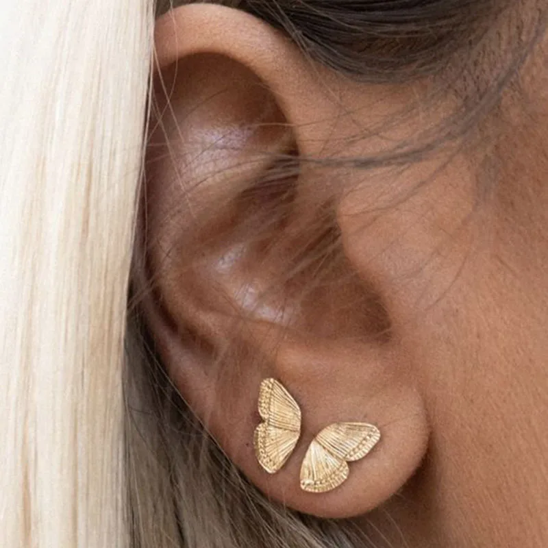 

Ancient Butterfly Double Wings Retro Stud Earrings Simple Fashion Dangle Earrings for Women Party Gift Butterfly Accessories
