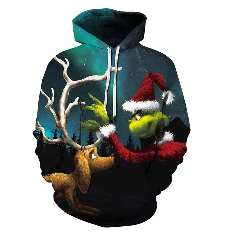 

Autumn Male Pullover 3d Print Christmas Oversize Hoodie Plus Size Men Hooded Sweatshirt Streetwear Fashion Clothes New Year Gift