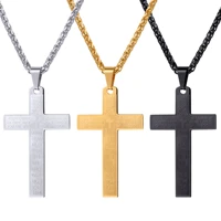 collare bible verse cross pendants men goldblack color christian jewelry 316l stainless steel scripture necklaces women p904