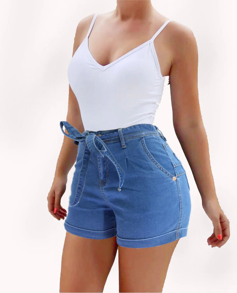 

Summer Hot Women Jeans High Waist Women Jeans Sexy Women Shorts Slim Women Denim Shorts Belt Women Shorts Casual Women Shorts