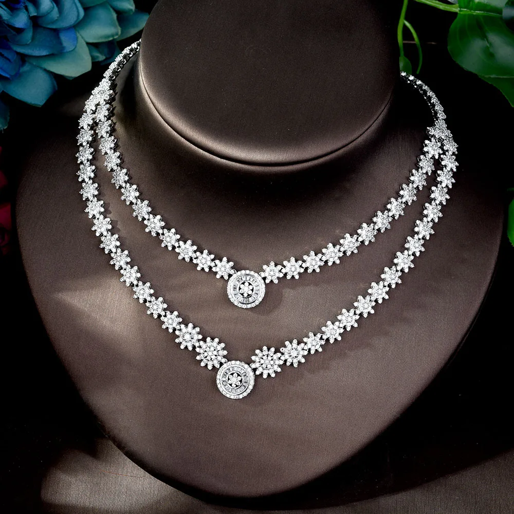 Новое поступление комплект свадебных украшений HIBRIDE из ожерелья и сережек белого