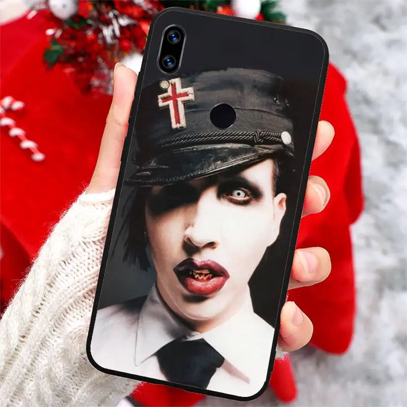 

Marilyn Manson American rock singer luxury protective Phone Case shell For Xiaomi Redmi note 7 8 9 t k30 max3 9 s 10 pro lite