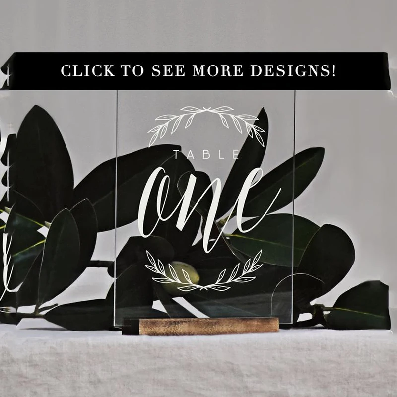 Персонализированные венок номера свадебных столов прозрачный акрил свадьба