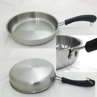 stainless steel skillet nonstick fry pan induction compatible multipurpose cookware use for home kitchen dia22cm