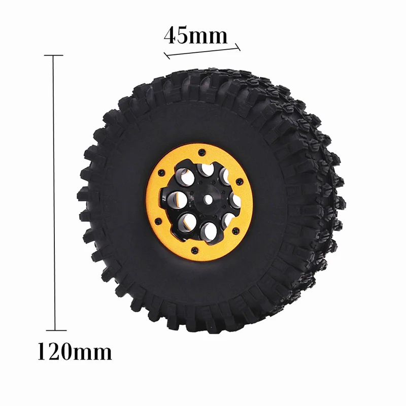 

4pcs 120mm 1.9 Inch Rim Rubber Inflatable Tire Wheel for RC Car Traxxas HSP Redcat RC4WD Tamiya Axial SCX10 D90 RC Rock Crawler
