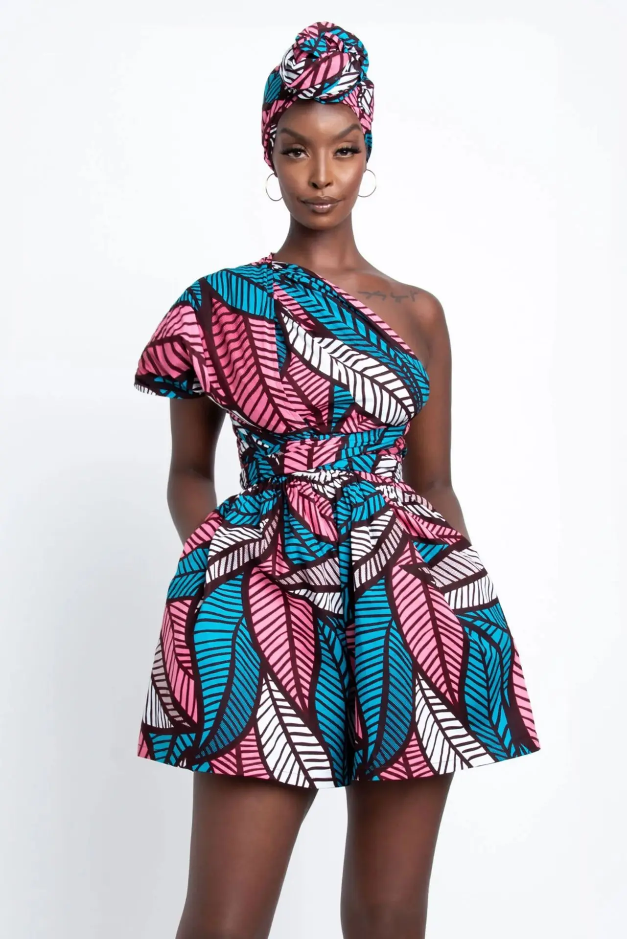 Женский Африканский индийский Дашики в стиле ретро комбинезон с принтом платье